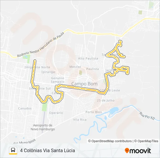 L7 IMIGRANTE / 4 COLÔNIAS Bus Line Map