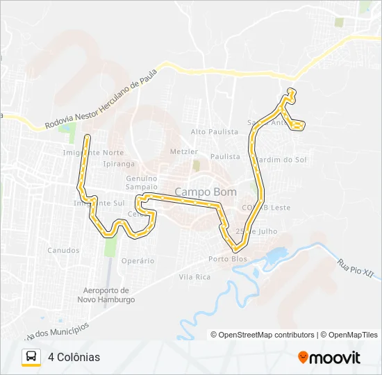 L7 IMIGRANTE / 4 COLÔNIAS Bus Line Map
