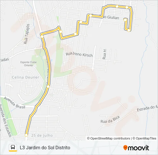 L3 JARDIM DO SOL DISTRITO Bus Line Map
