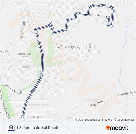 L3 JARDIM DO SOL DISTRITO bus Line Map