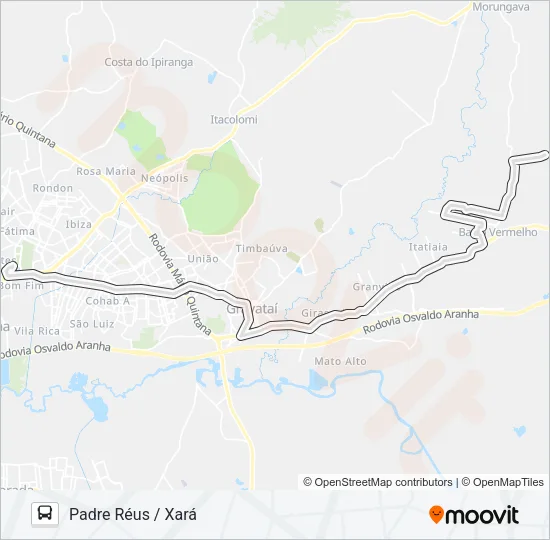 XARÁ / PADRE RÉUS 21050 Bus Line Map