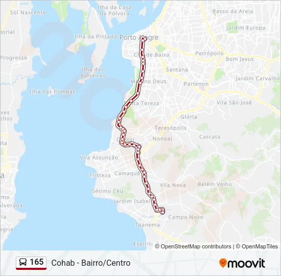 165 Bus Line Map
