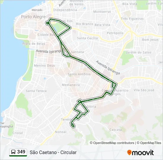 349 Bus Line Map