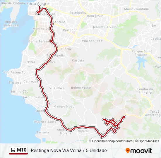 M10 Bus Line Map