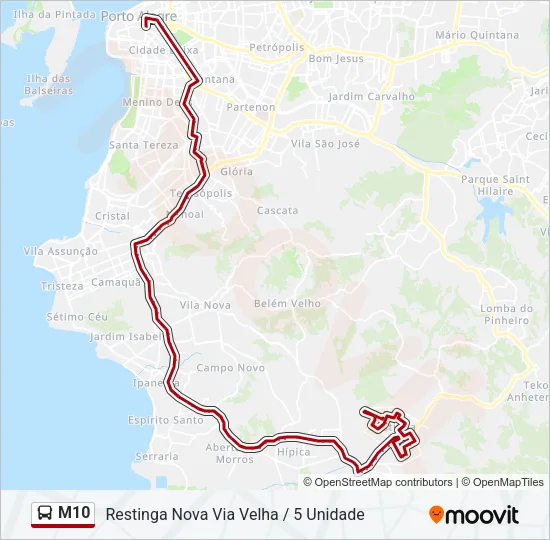 M10 Bus Line Map