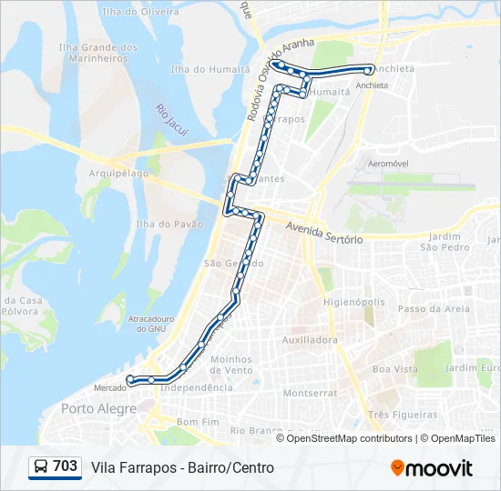 703 Bus Line Map