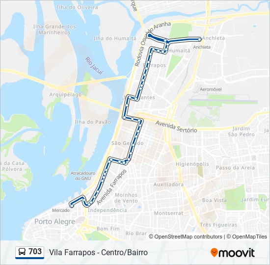 703 Bus Line Map