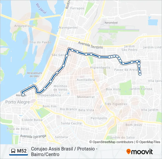 M52 Bus Line Map