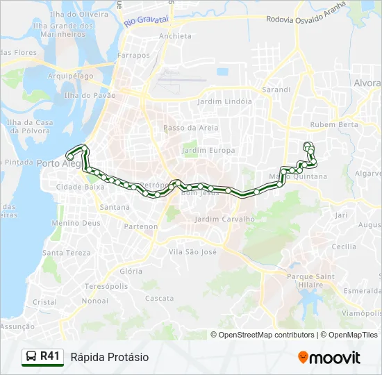 R41 Bus Line Map