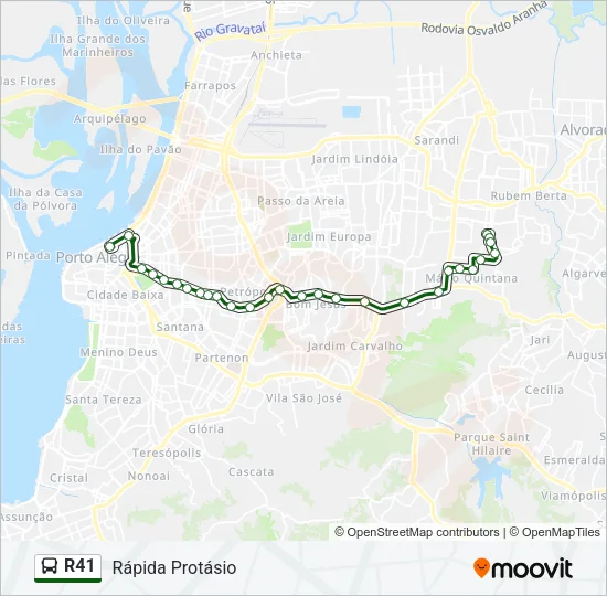 R41 Bus Line Map