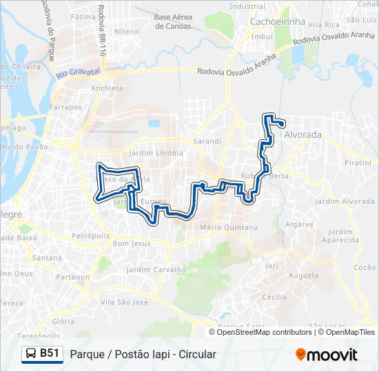 B51 Bus Line Map