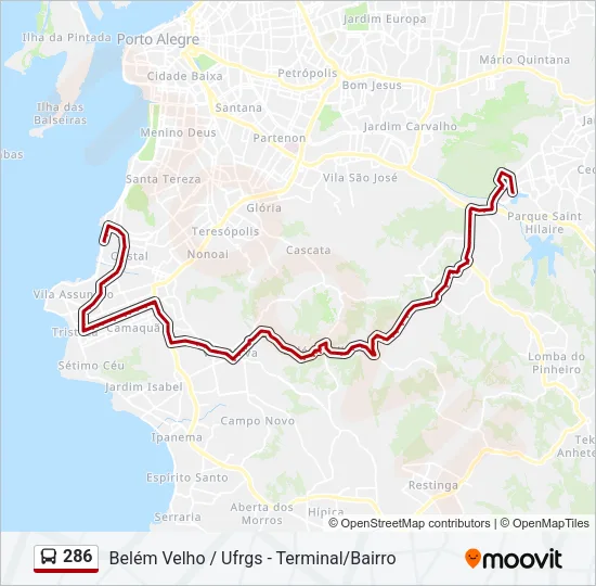 286 Bus Line Map