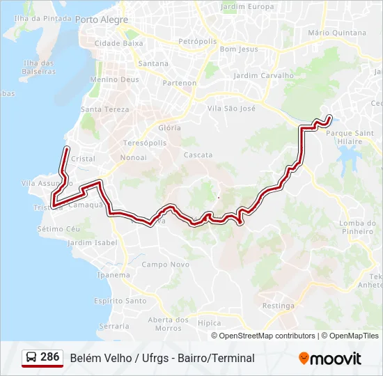 286 Bus Line Map
