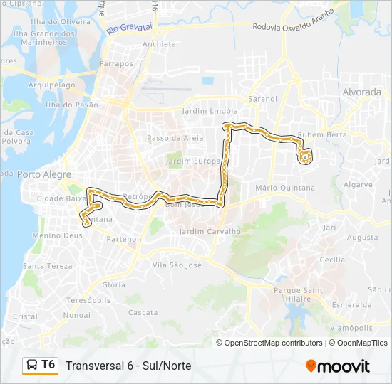 T6 Bus Line Map