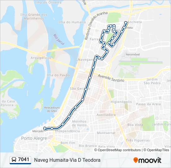 7041 Bus Line Map