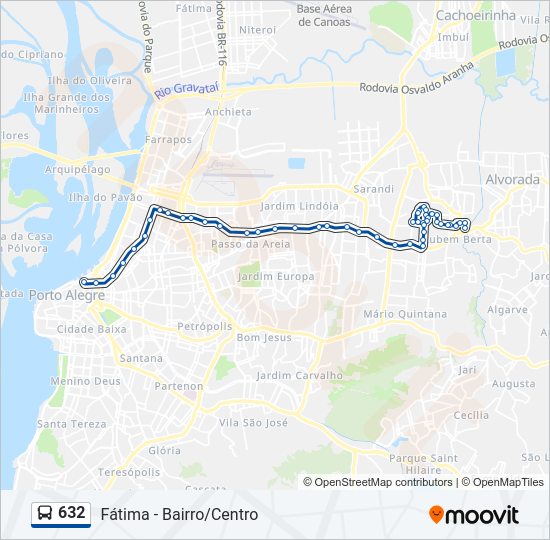 Mapa de 632 de autobús