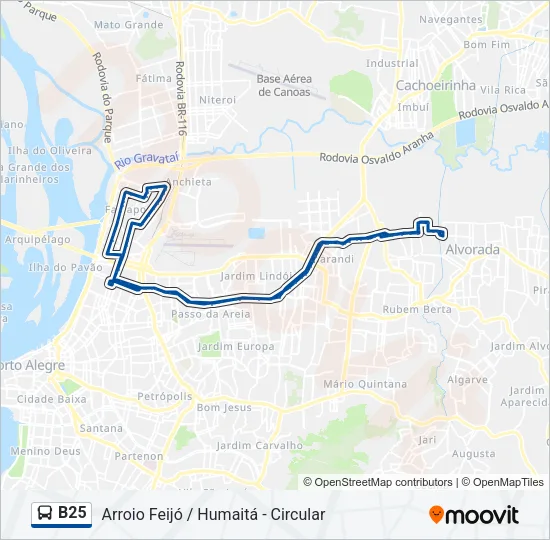 B25 Bus Line Map