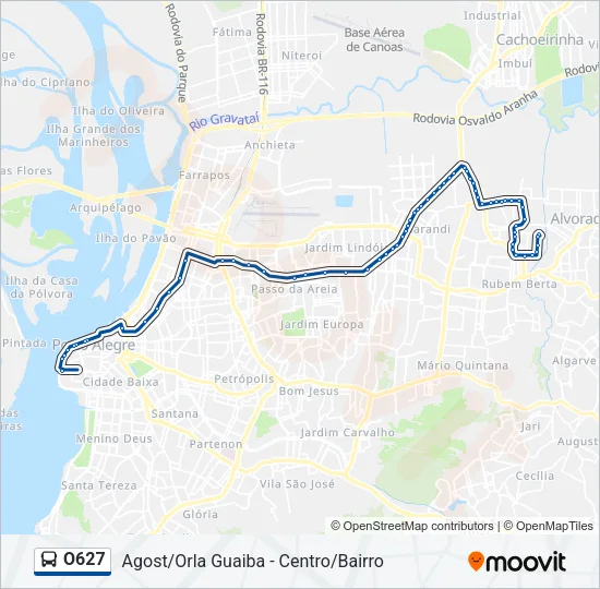O627 Bus Line Map