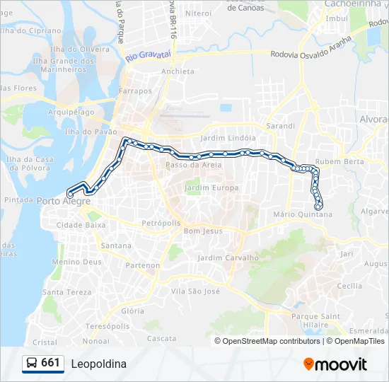661 Bus Line Map
