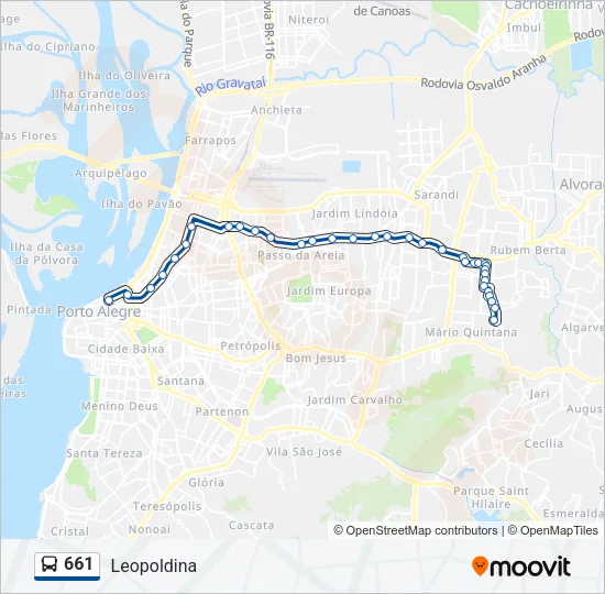 661 Bus Line Map