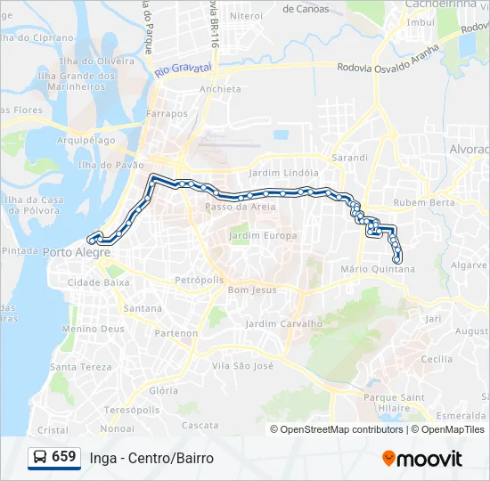 659 Bus Line Map