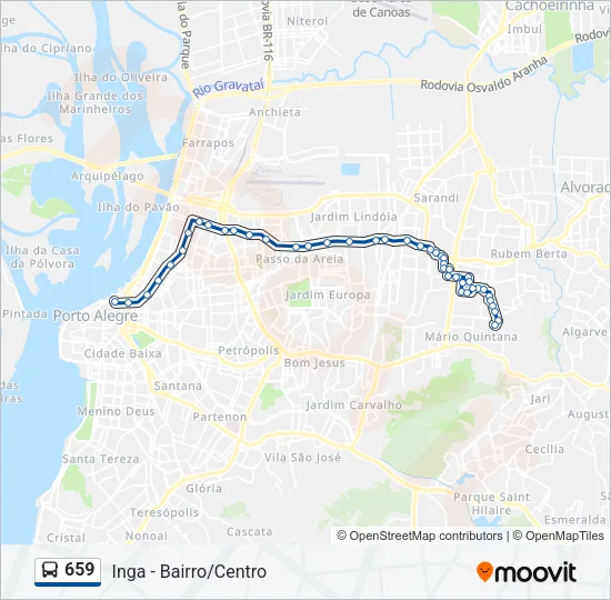 659 Bus Line Map