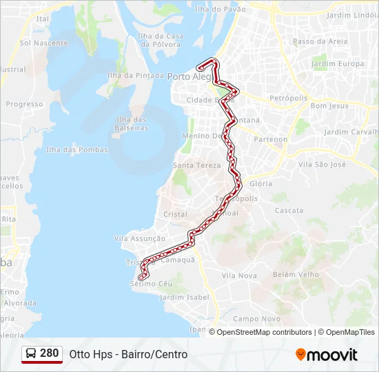 280 Bus Line Map