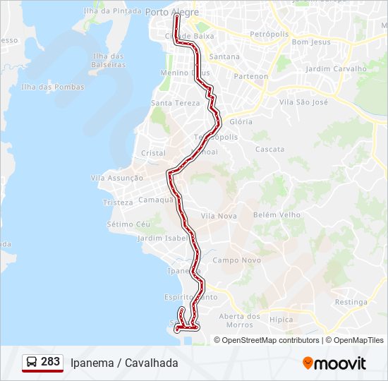 Mapa de 283 de autobús