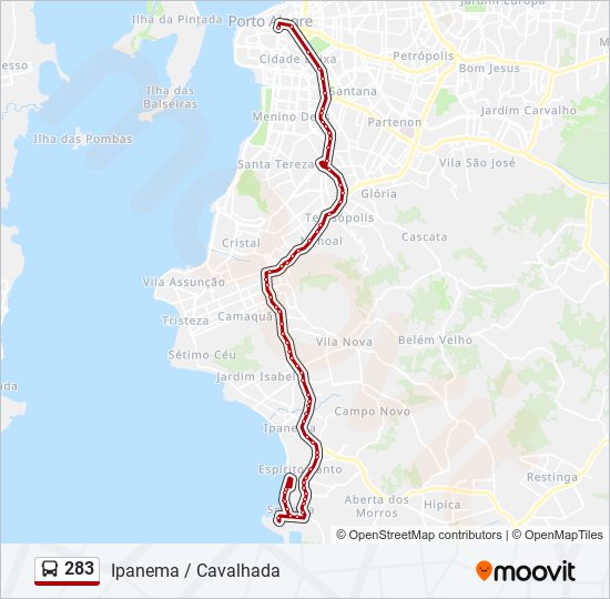 Mapa de 283 de autobús