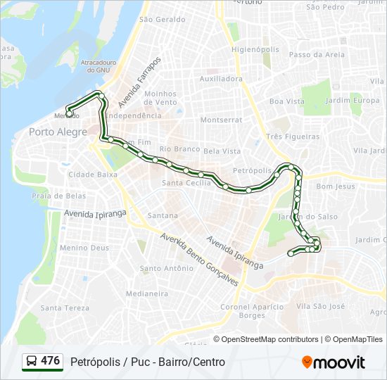 Mapa de 476 de autobús