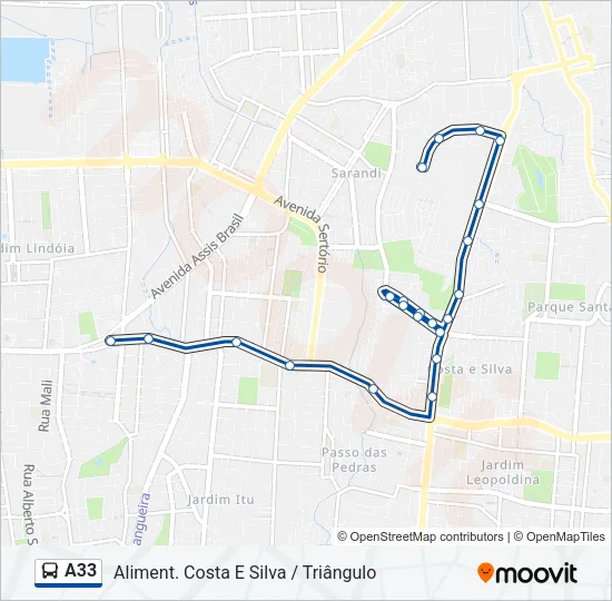 A33 Bus Line Map