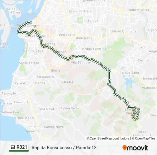 R321 Bus Line Map