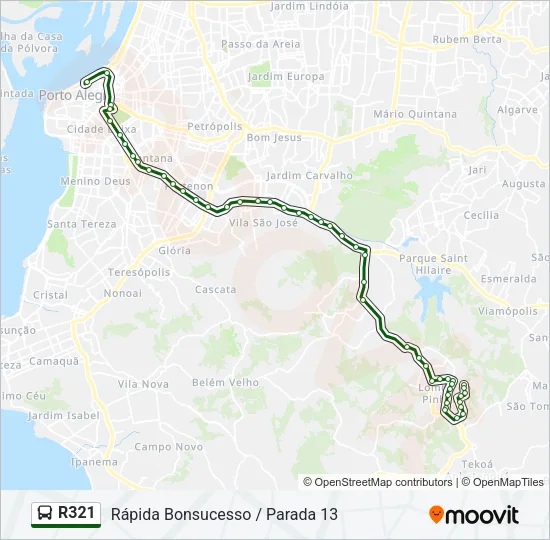 R321 Bus Line Map