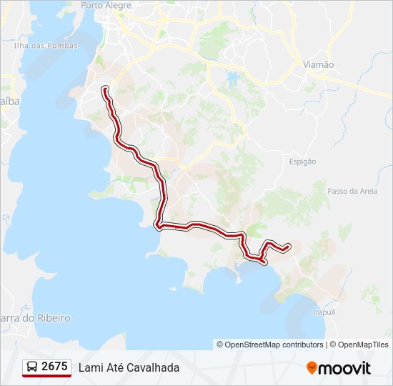 Mapa da linha 2675 de ônibus