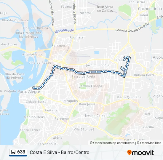 633 Bus Line Map