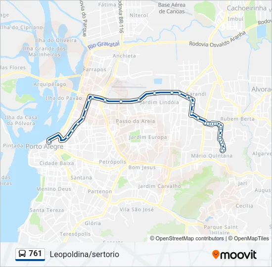 761 Bus Line Map