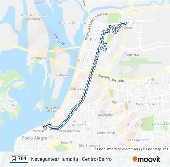 704 Bus Line Map
