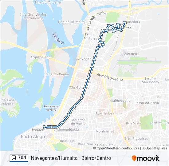 704 Bus Line Map