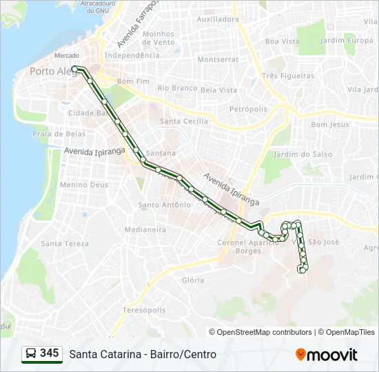 345 Bus Line Map