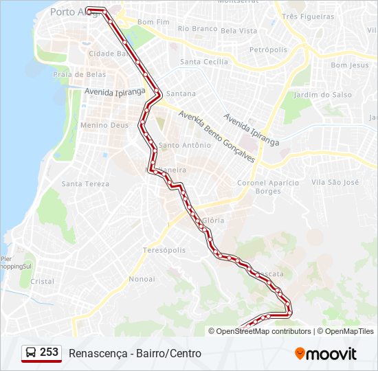 Mapa de 253 de autobús