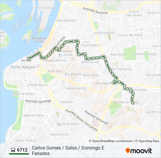 Mapa de 6712 de autobús