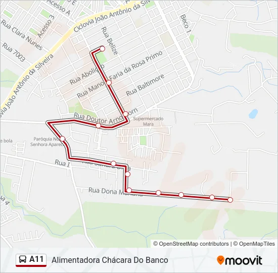 A11 Bus Line Map