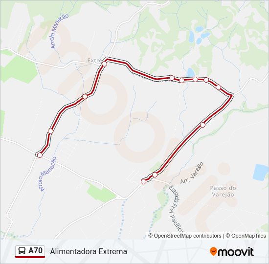 A70 Bus Line Map