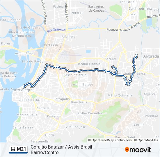 M21 bus Line Map