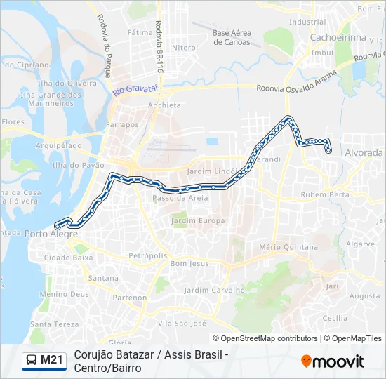 M21 Bus Line Map