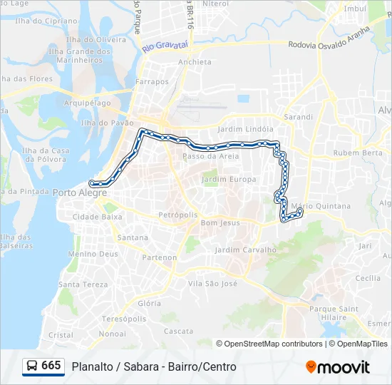 665 Bus Line Map