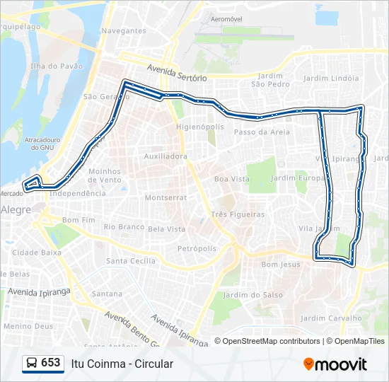 653 Bus Line Map