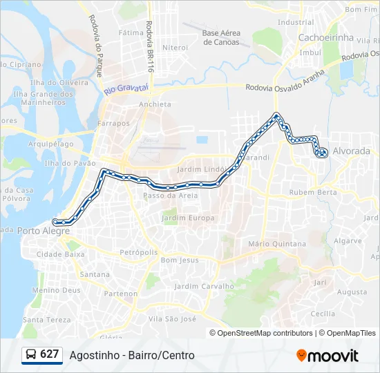 627 Bus Line Map