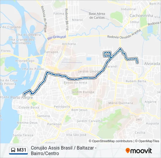 M31 Bus Line Map