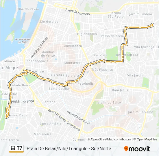 T7 Bus Line Map